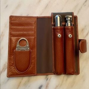 Luxurious Leather Cigar Case Flask Wallet! UNUSED